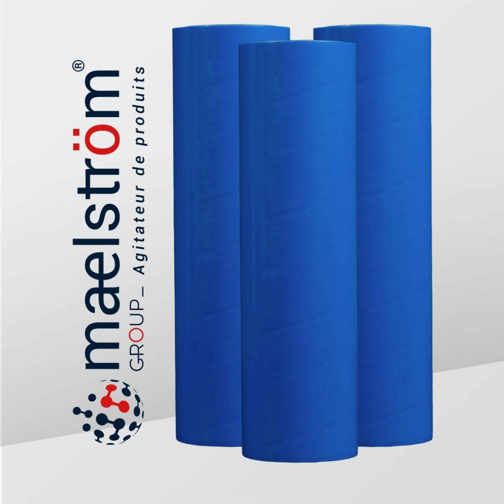 Adhésif grand format bleu permettant de protéger les surfaces rugueuses contre les différentes projections